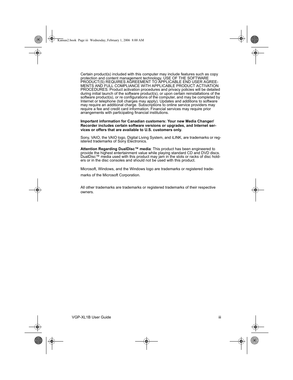 Sony VGP-XL1B2 User Manual | Page 3 / 52