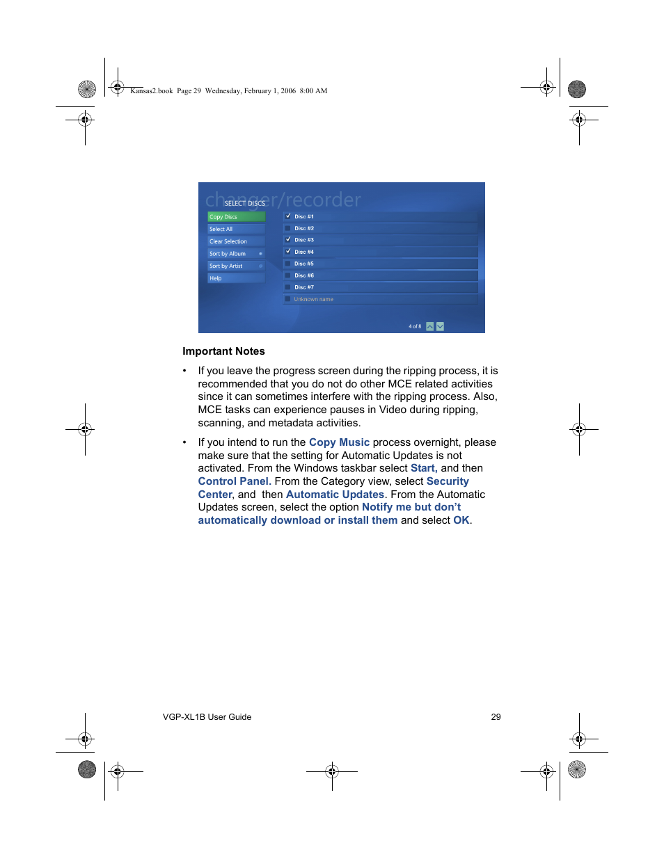Important notes | Sony VGP-XL1B2 User Manual | Page 35 / 52