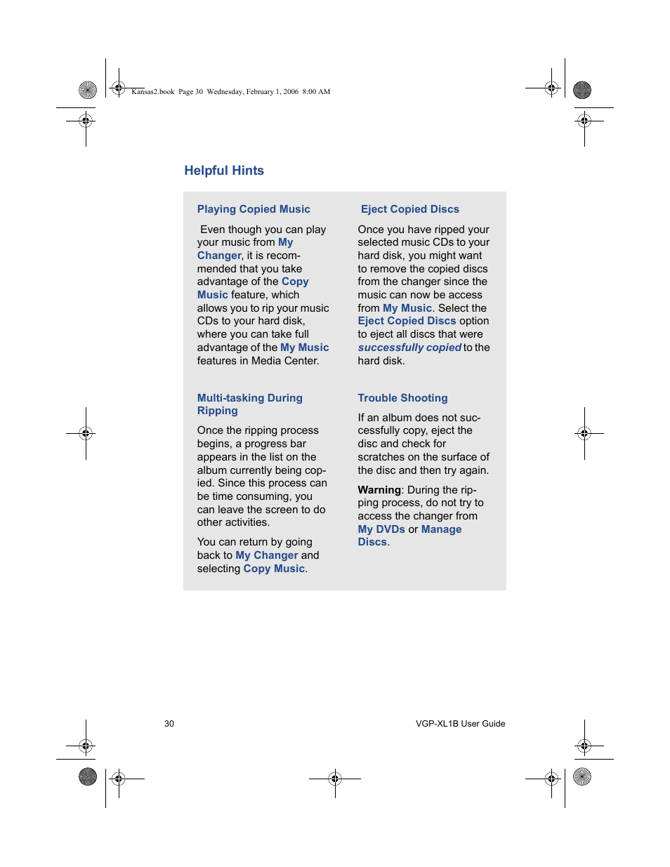 Helpful hints | Sony VGP-XL1B2 User Manual | Page 36 / 52