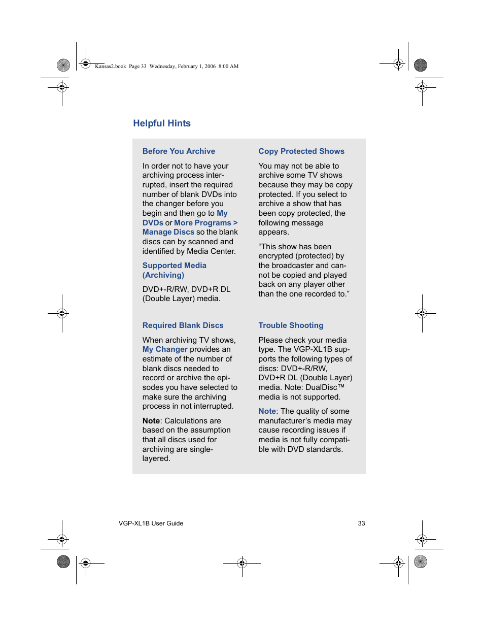 Helpful hints | Sony VGP-XL1B2 User Manual | Page 39 / 52