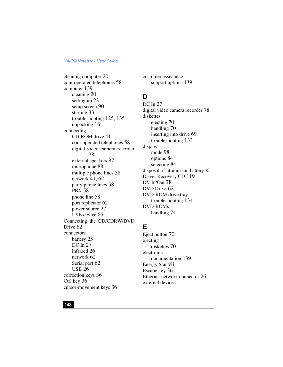 Sony PCG-R505TL User Manual | Page 142 / 146