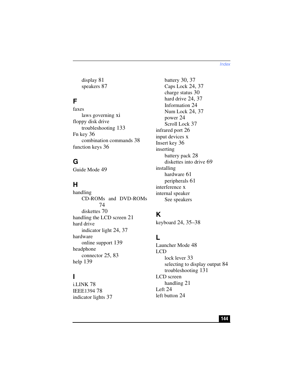 Sony PCG-R505TL User Manual | Page 143 / 146