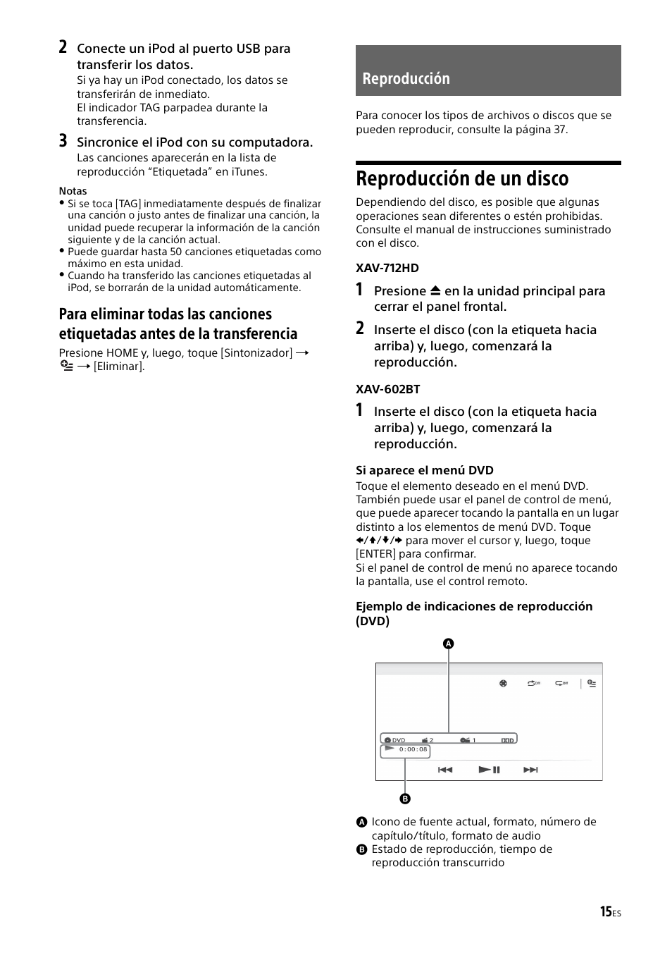 Reproducción, Reproducción de un disco | Sony XAV-602BT User Manual | Page 117 / 164