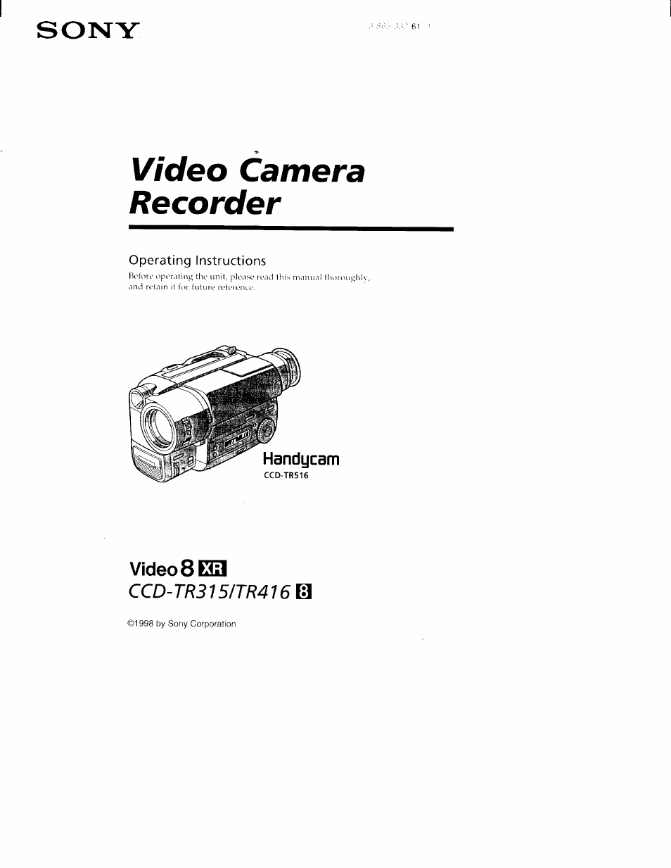 Sony CCD-TR416 User Manual | 77 pages