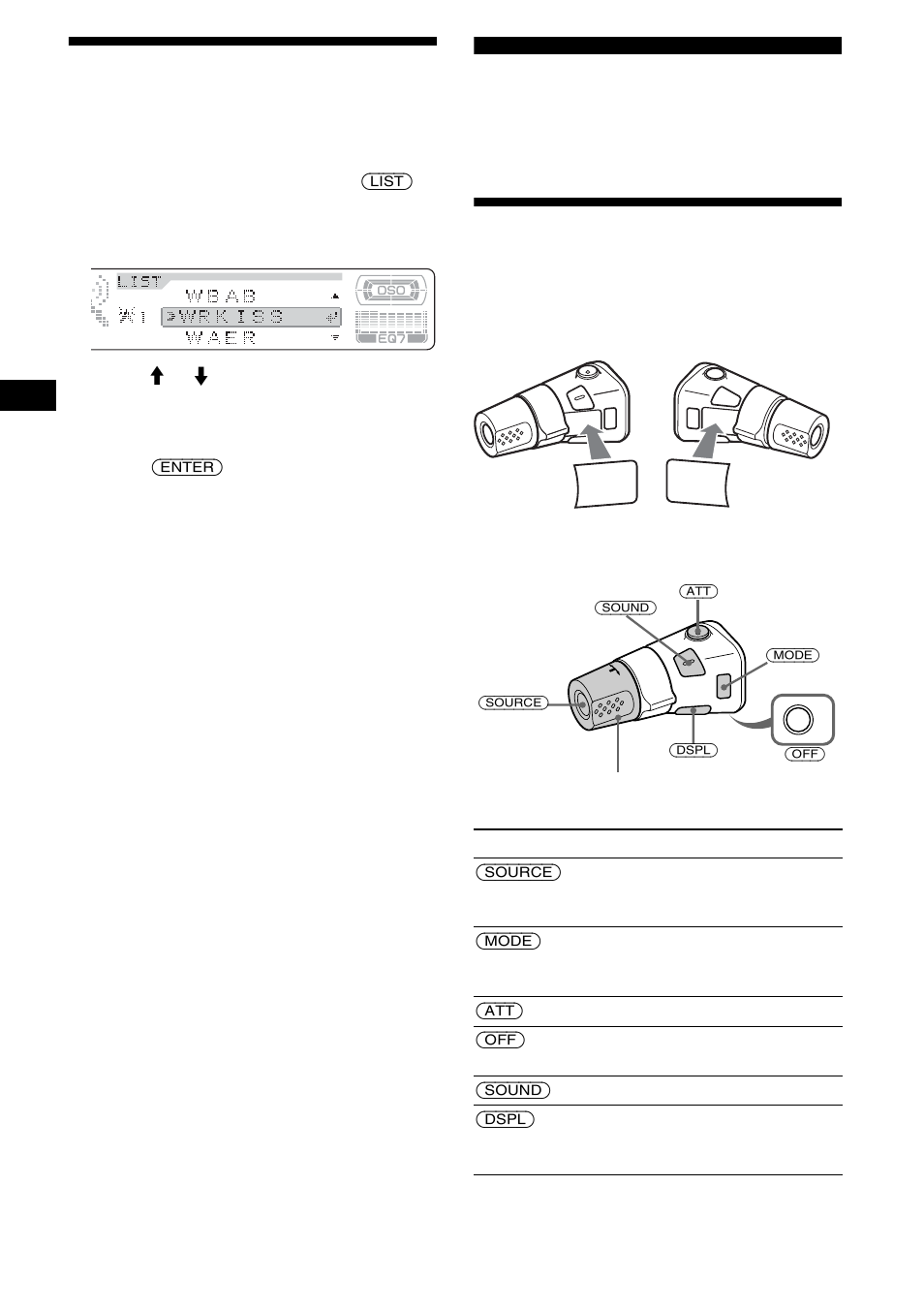 Tuning in a station through a list, List-up, Other functions | Using the rotary commander, 18 tuning in a station through a list | Sony CDX-M8805X User Manual | Page 18 / 96
