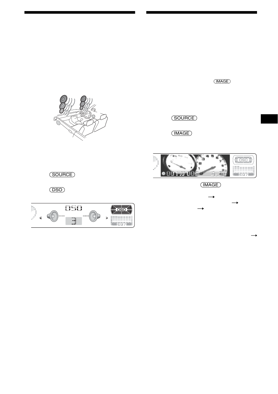 Setting the dynamic soundstage organizer (dso), Selecting the display mode and display image, Setting the dynamic soundstage organizer | Dso), Selecting the display mode and display, Image, 23 setting the dynamic soundstage organizer (dso) | Sony CDX-M8805X User Manual | Page 23 / 96