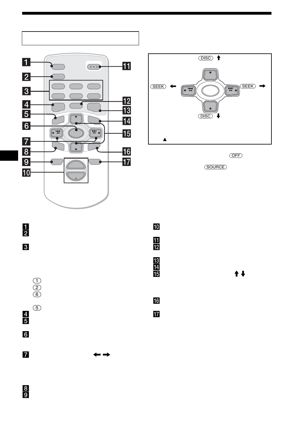 Ubicación de los controles, 4ubicación de los controles, Control remoto de tarjeta rm-x143a | Sony CDX-M8805X User Manual | Page 64 / 96