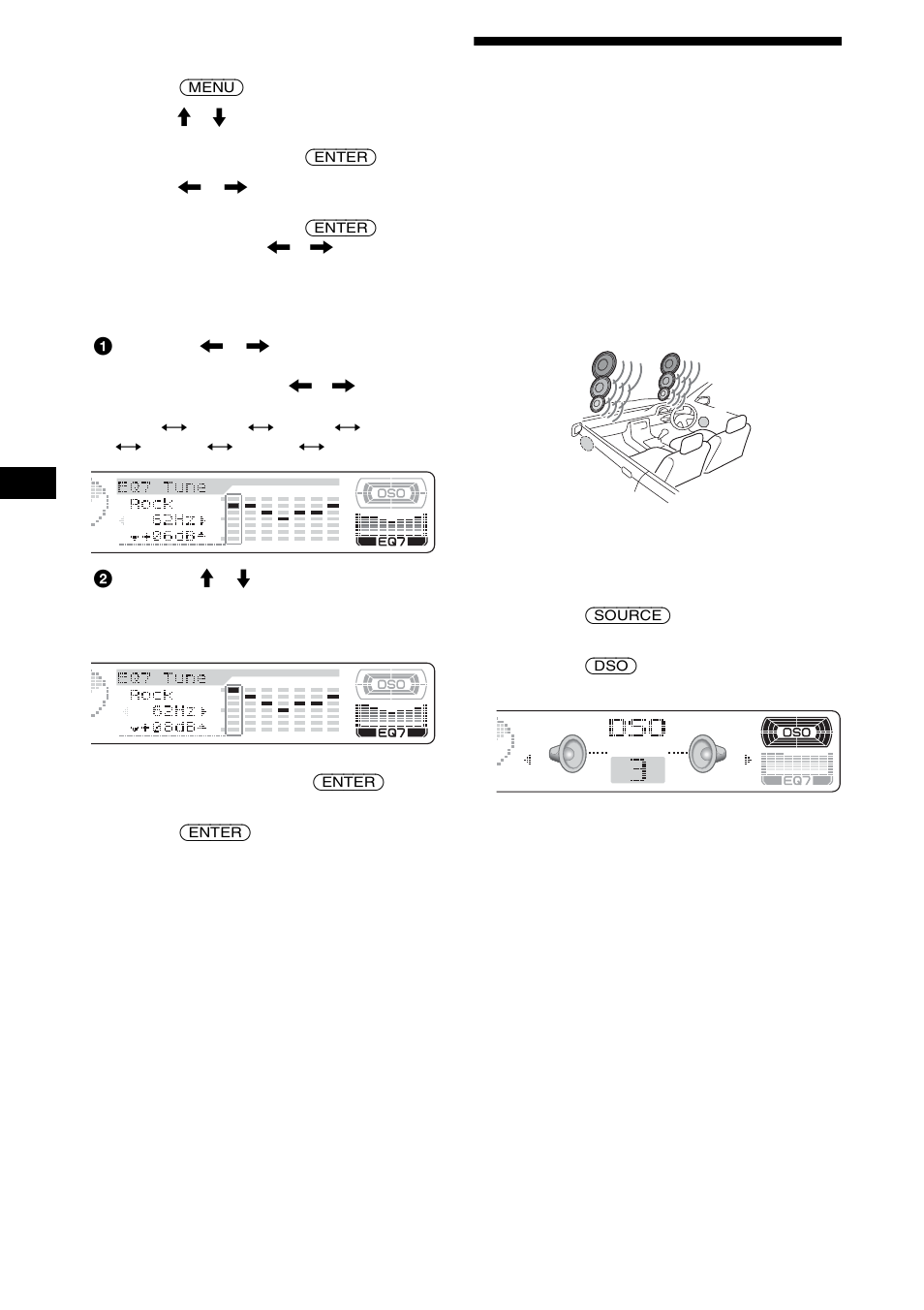 Ajuste del organizador de sonido de baja, Frecuencia dinámico (dso) | Sony CDX-M8805X User Manual | Page 84 / 96