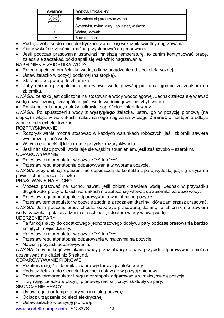 Scarlett SC-337S User Manual | Page 13 / 32