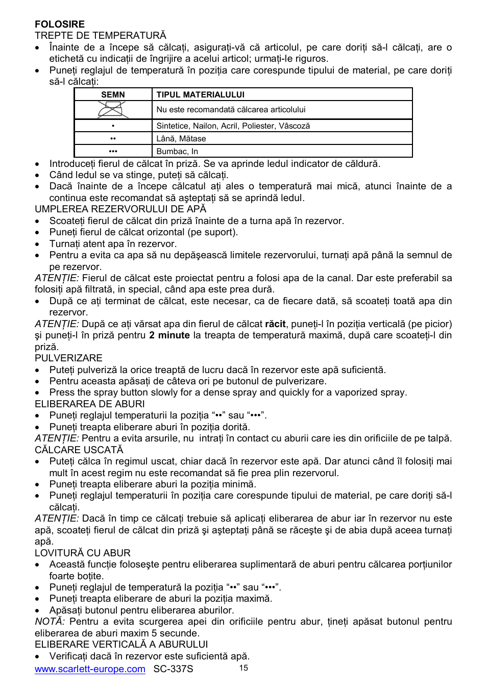 Scarlett SC-337S User Manual | Page 15 / 32