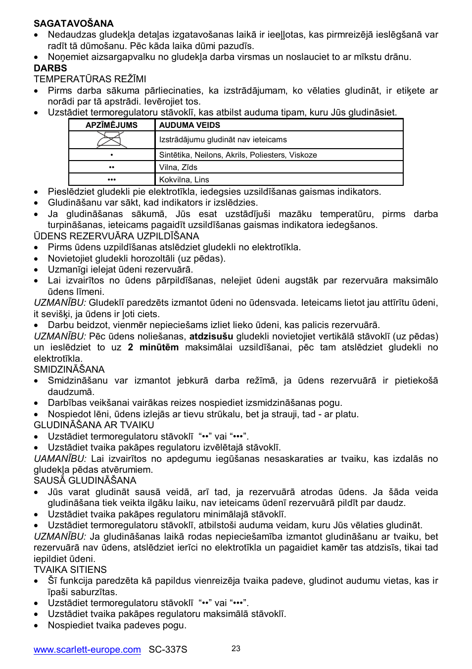 Scarlett SC-337S User Manual | Page 23 / 32