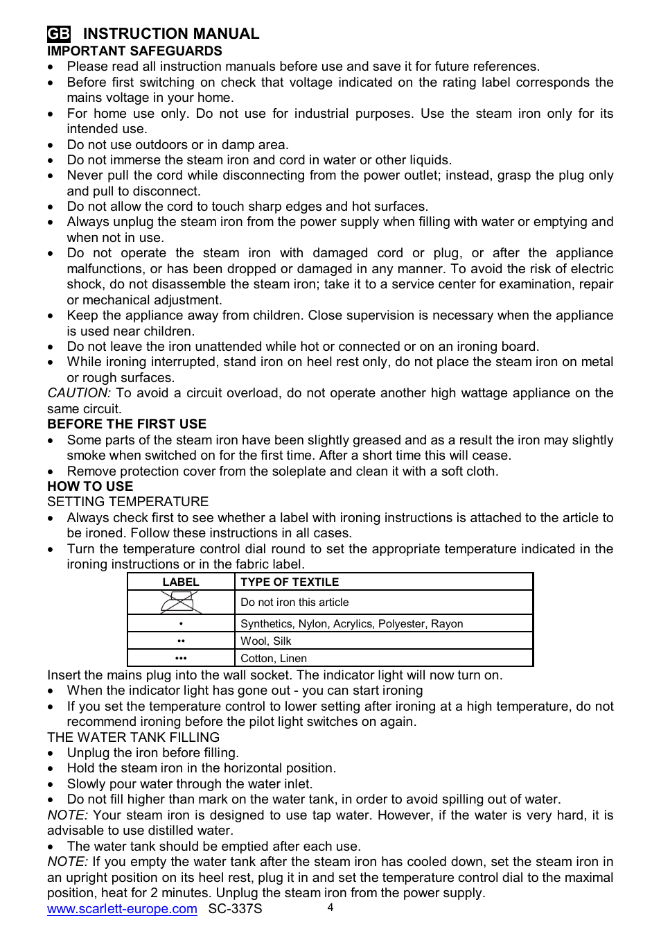 Scarlett SC-337S User Manual | Page 4 / 32