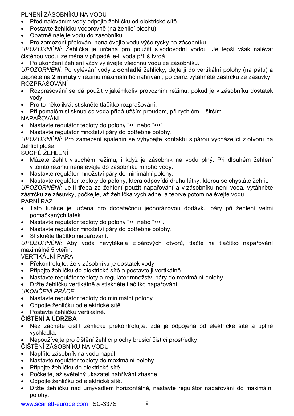 Scarlett SC-337S User Manual | Page 9 / 32