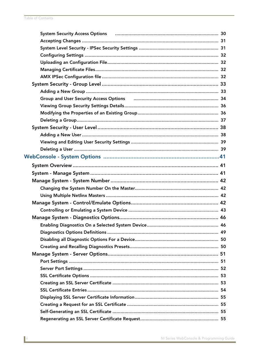 AMX NI-2100/3100/4100 User Manual | Page 4 / 154