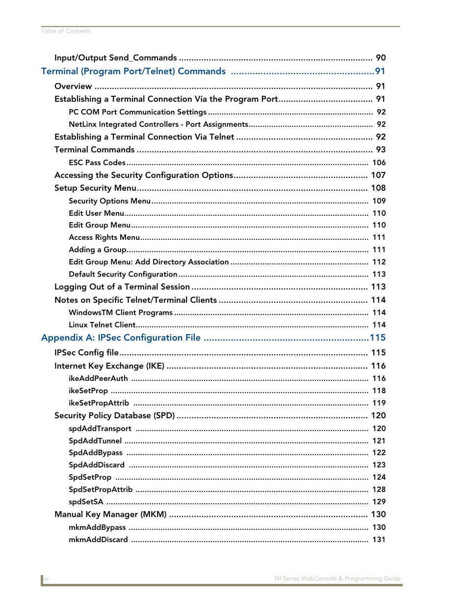 AMX NI-2100/3100/4100 User Manual | Page 6 / 154