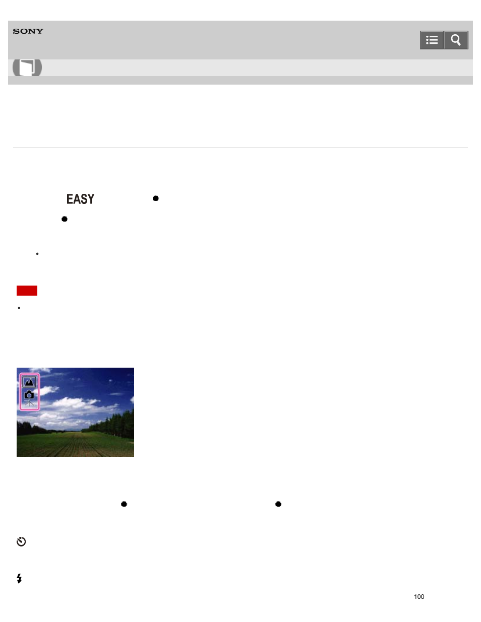 Easy mode, Help guide | Sony DSC-W800 User Manual | Page 100 / 224