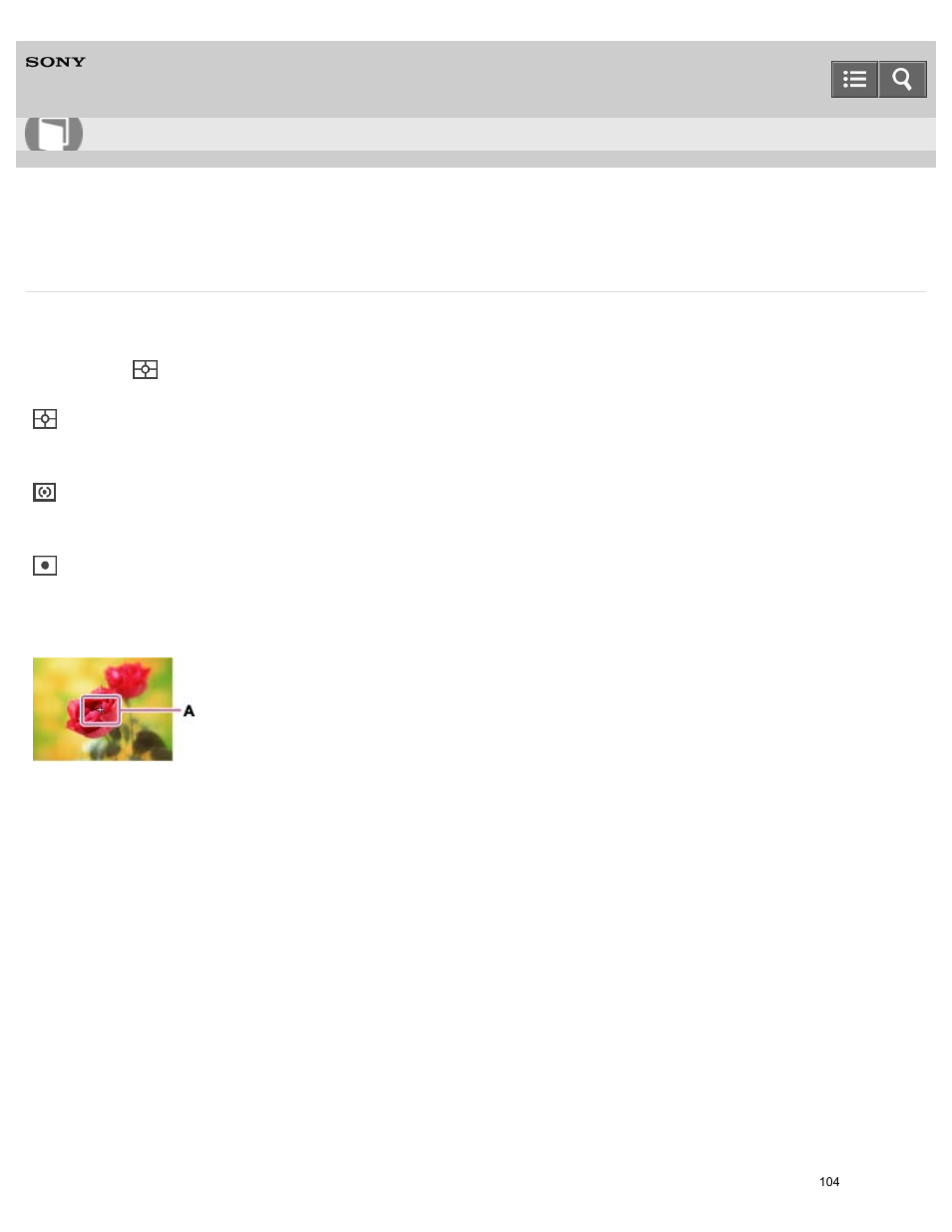 Metering mode, Help guide | Sony DSC-W800 User Manual | Page 104 / 224