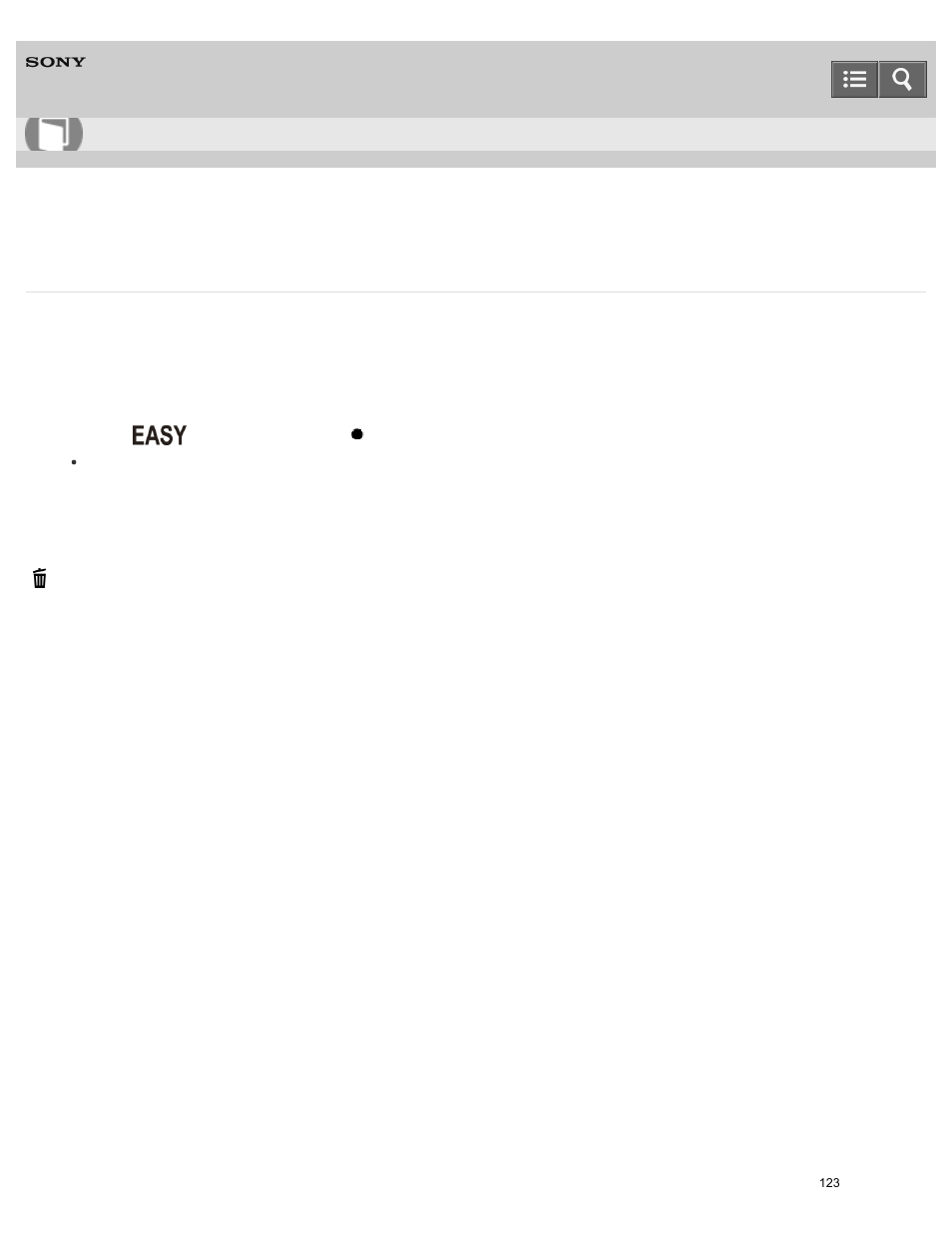 Easy mode, Help guide | Sony DSC-W800 User Manual | Page 123 / 224