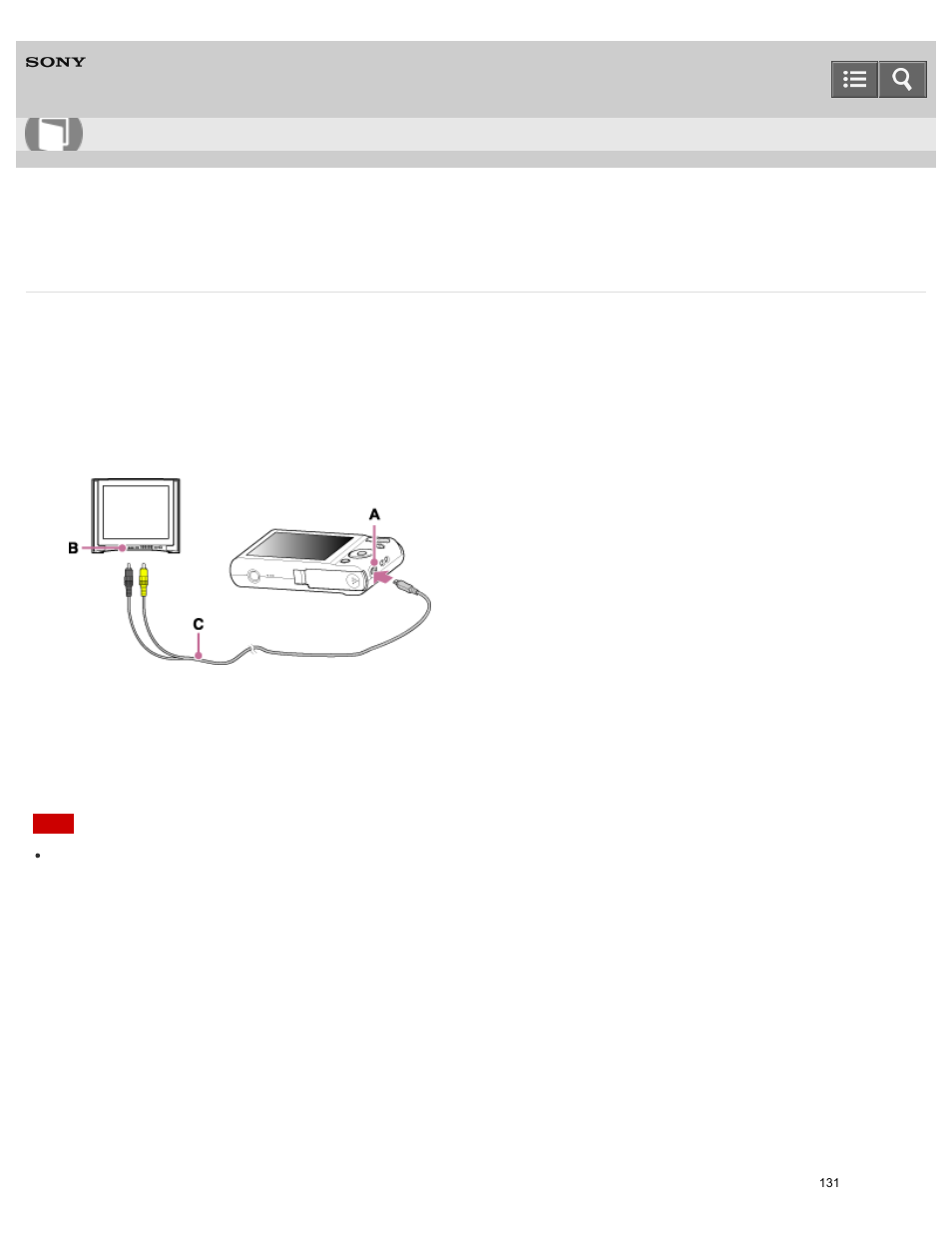 Viewing an image on a standard definition (sd) tv, Help guide | Sony DSC-W800 User Manual | Page 131 / 224