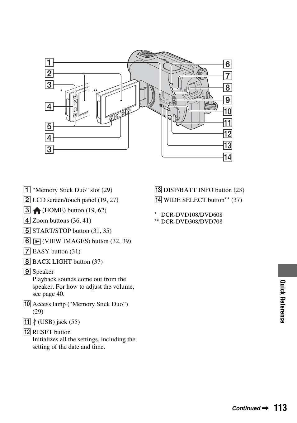 P. 113), N (p. 113 | Sony DCR-DVD108BDL User Manual | Page 113 / 139