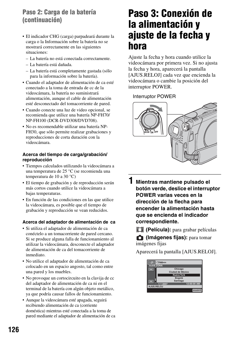 Paso 2: carga de la batería (continuación) | Sony DCR-DVD108BDL User Manual | Page 126 / 139