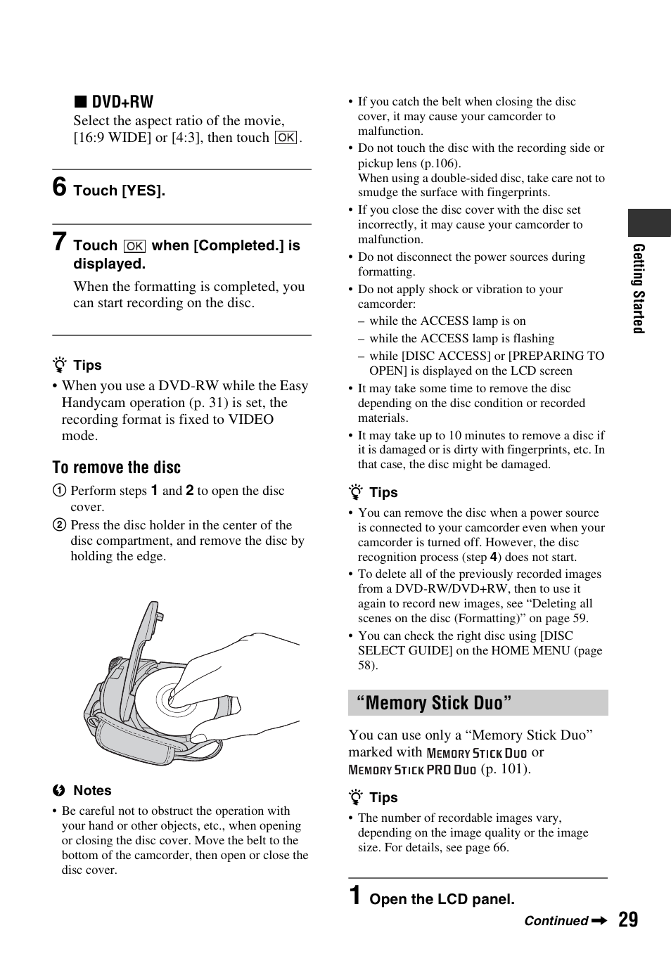 Sony DCR-DVD108BDL User Manual | Page 29 / 139