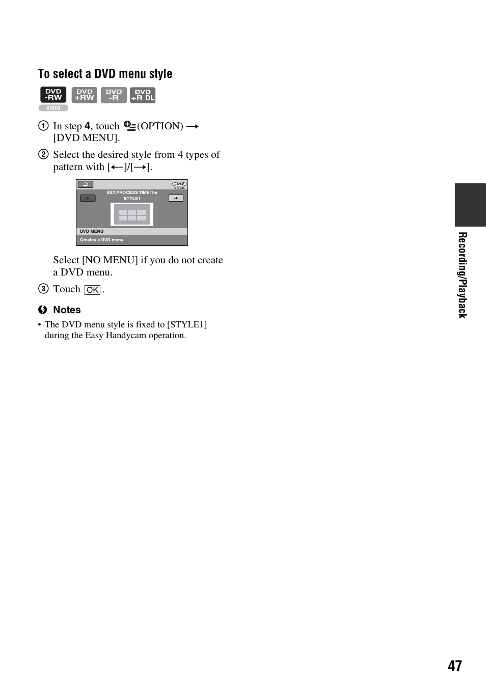 Sony DCR-DVD108BDL User Manual | Page 47 / 139