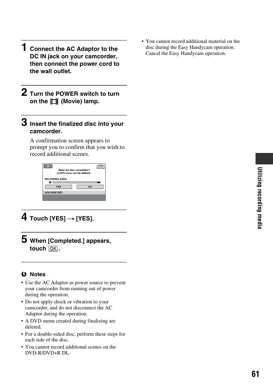 Sony DCR-DVD108BDL User Manual | Page 61 / 139