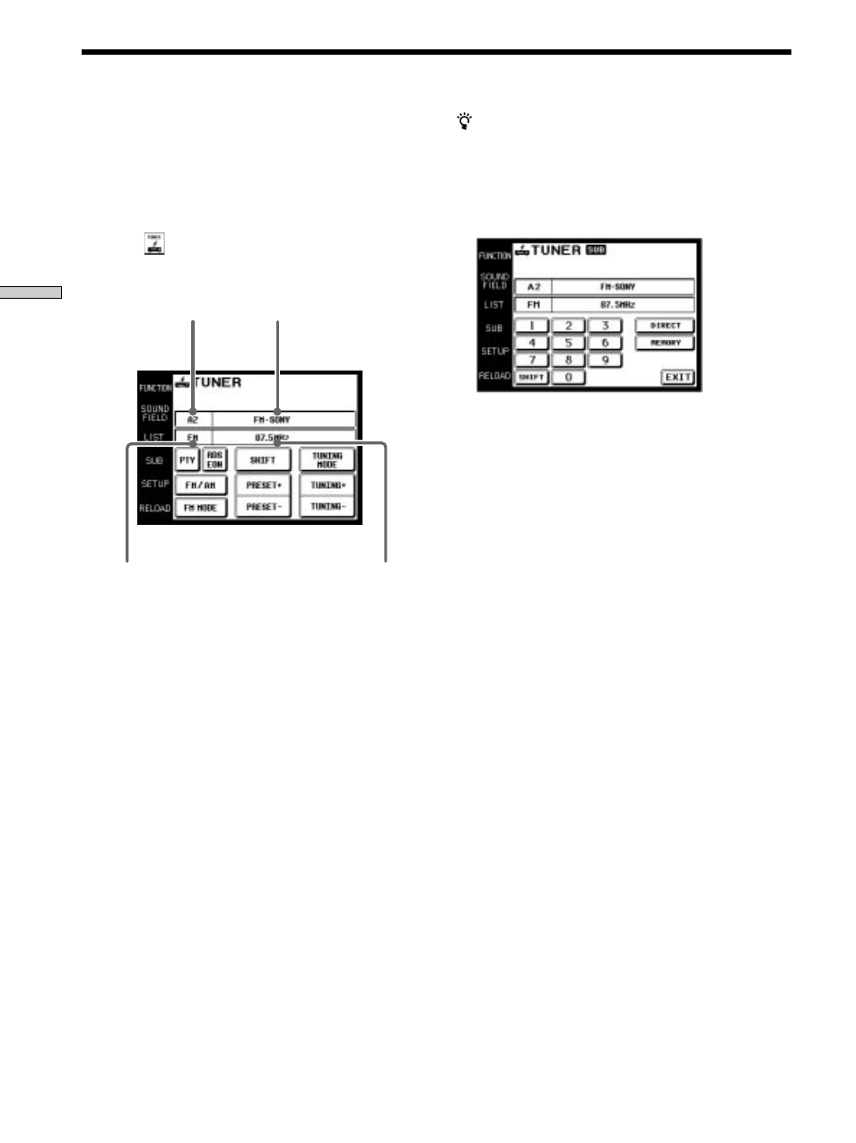 Example: operating the tuner | Sony RM-TP504 User Manual | Page 14 / 36