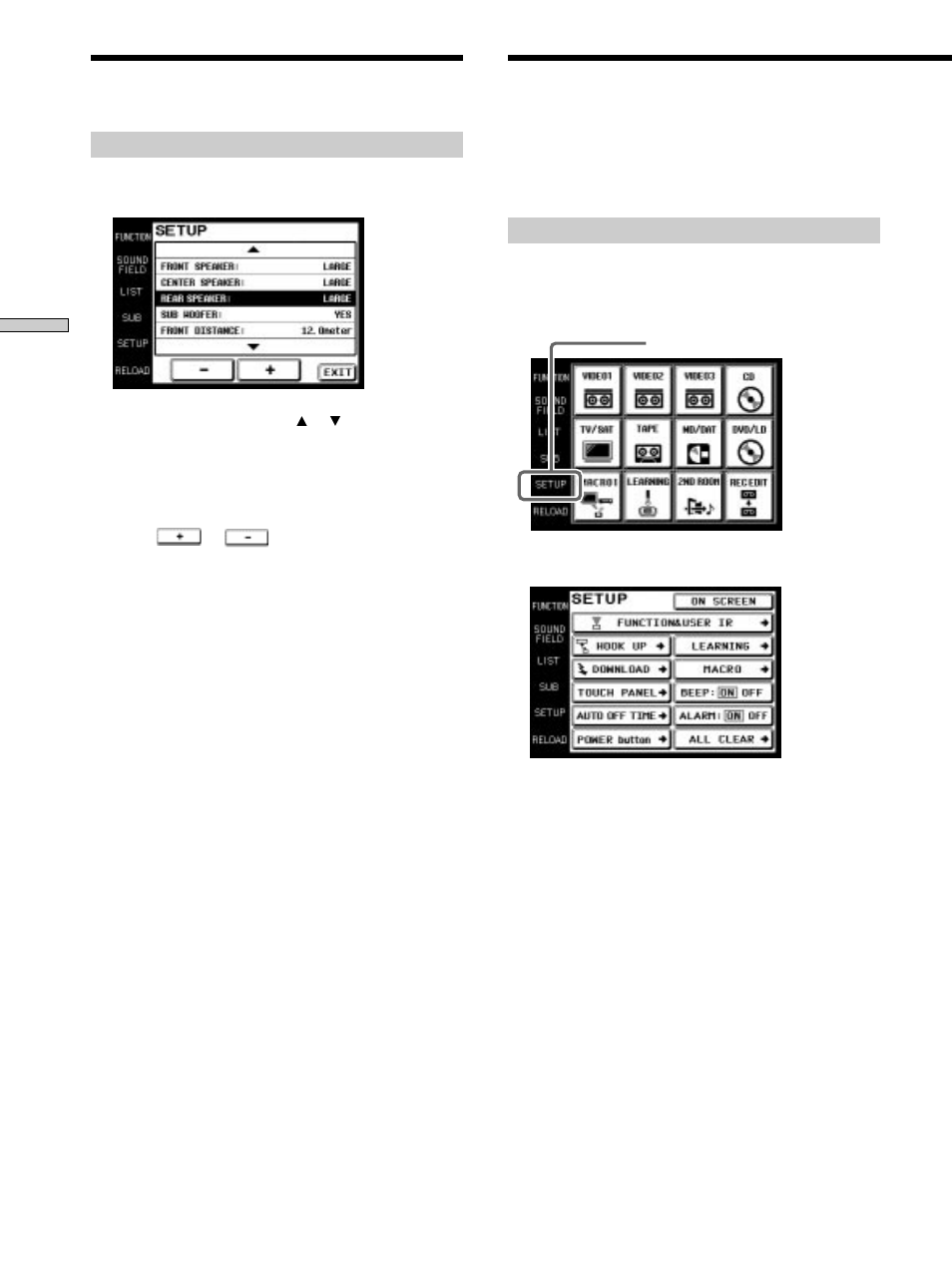 Adjusting the commander’s operating environment | Sony RM-TP504 User Manual | Page 22 / 36