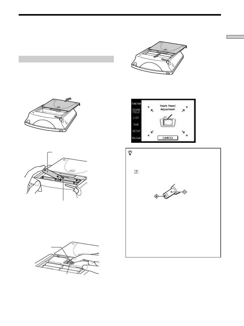 Preparing the commander | Sony RM-TP504 User Manual | Page 5 / 36