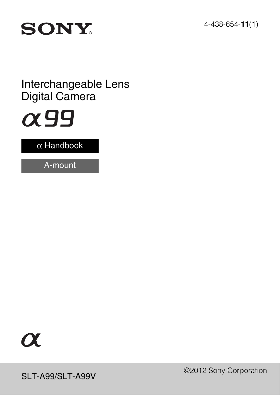 Sony SLT-A99V User Manual | 245 pages