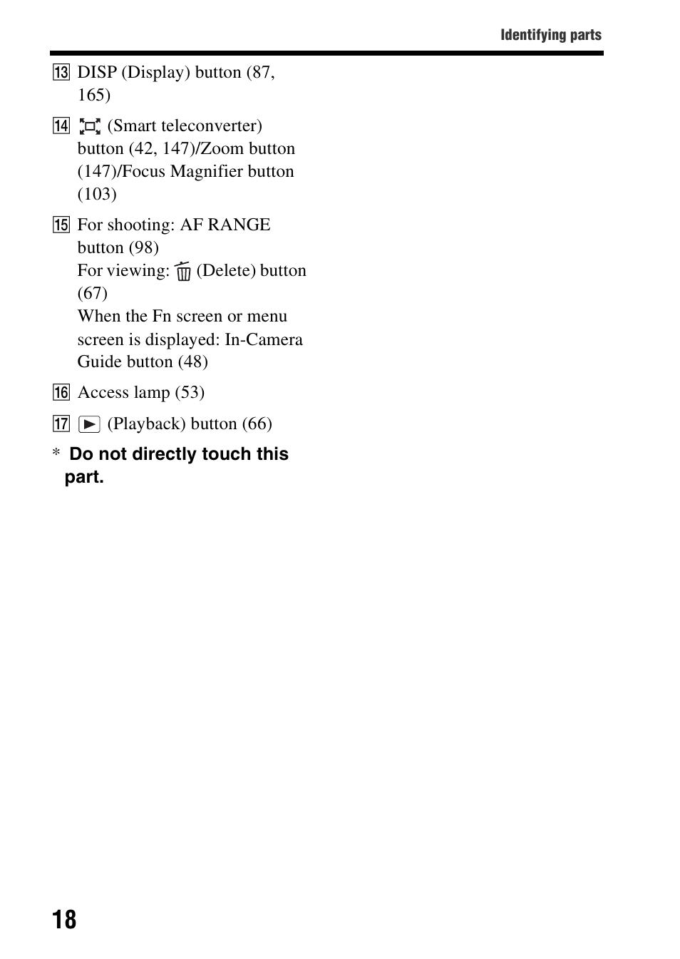 Sony SLT-A99V User Manual | Page 18 / 245