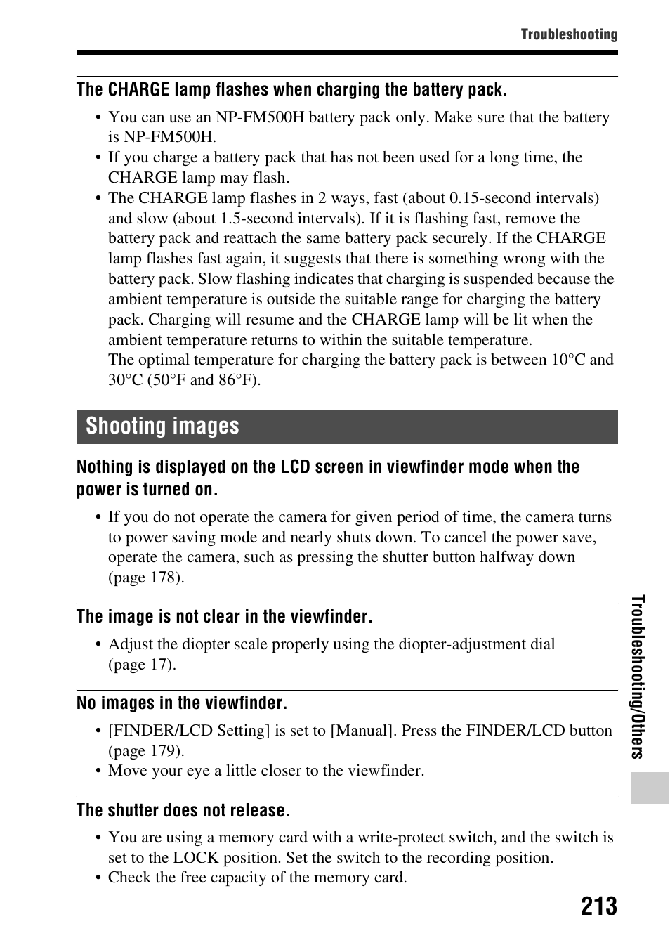 Shooting images | Sony SLT-A99V User Manual | Page 213 / 245