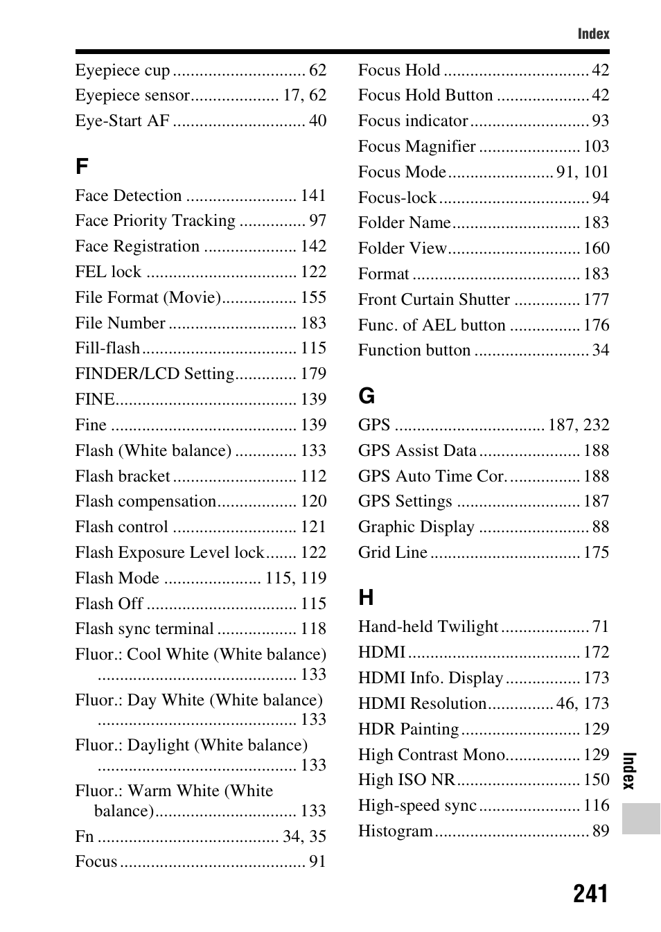 Sony SLT-A99V User Manual | Page 241 / 245