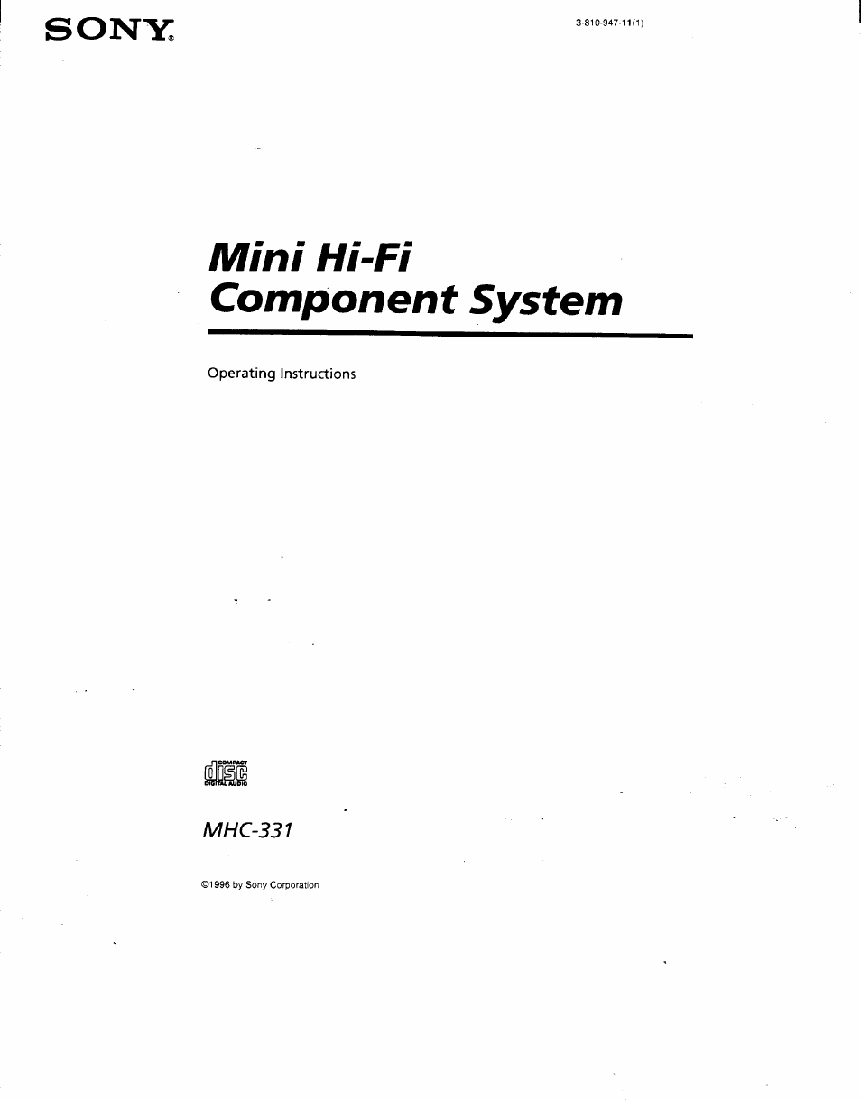 Sony MHC-331 User Manual | 28 pages