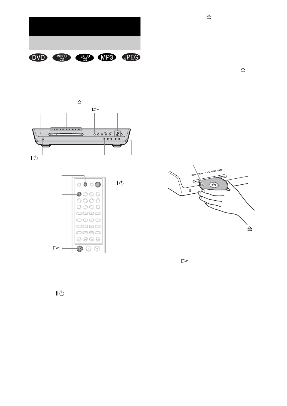 Playing discs | Sony SS-CT8 User Manual | Page 24 / 92