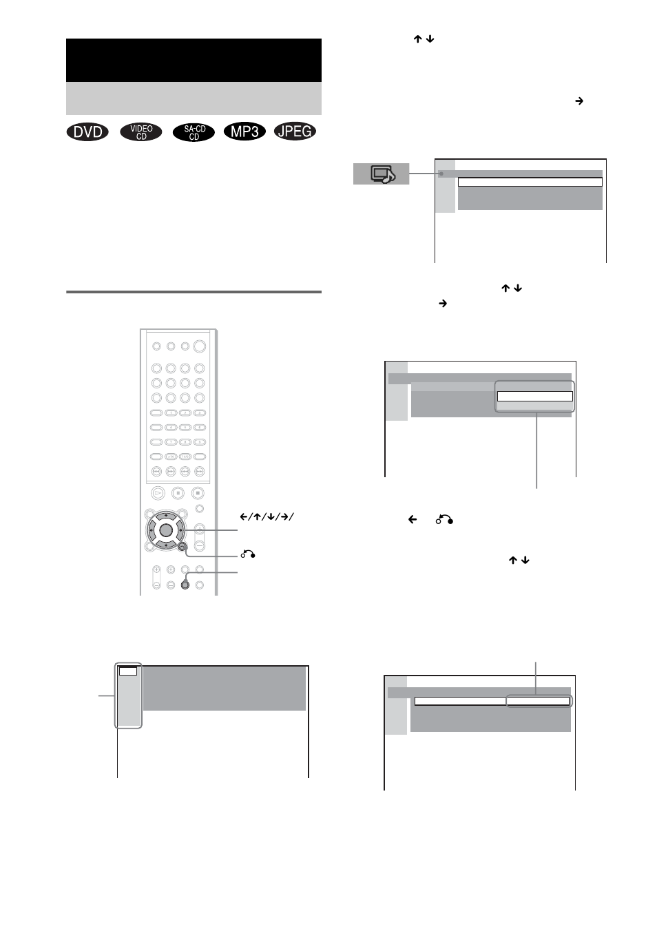 Using the setup display, How to use the setup display, Settings and adjustments | Sony SS-CT8 User Manual | Page 66 / 92