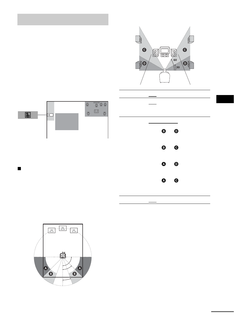 Settings for the speakers, Speaker setup) | Sony SS-CT8 User Manual | Page 71 / 92