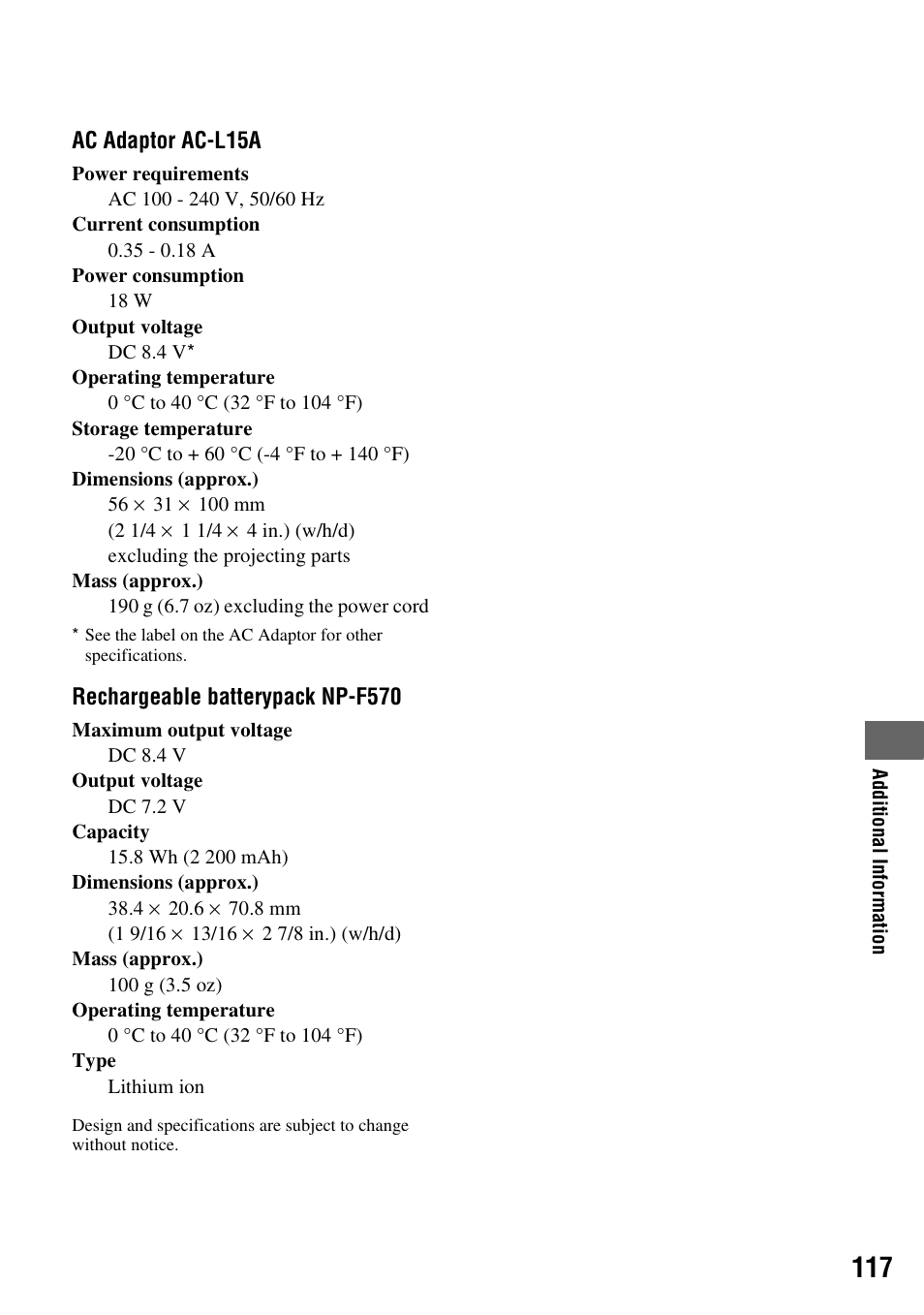 Sony HDR-FX7 User Manual | Page 117 / 131