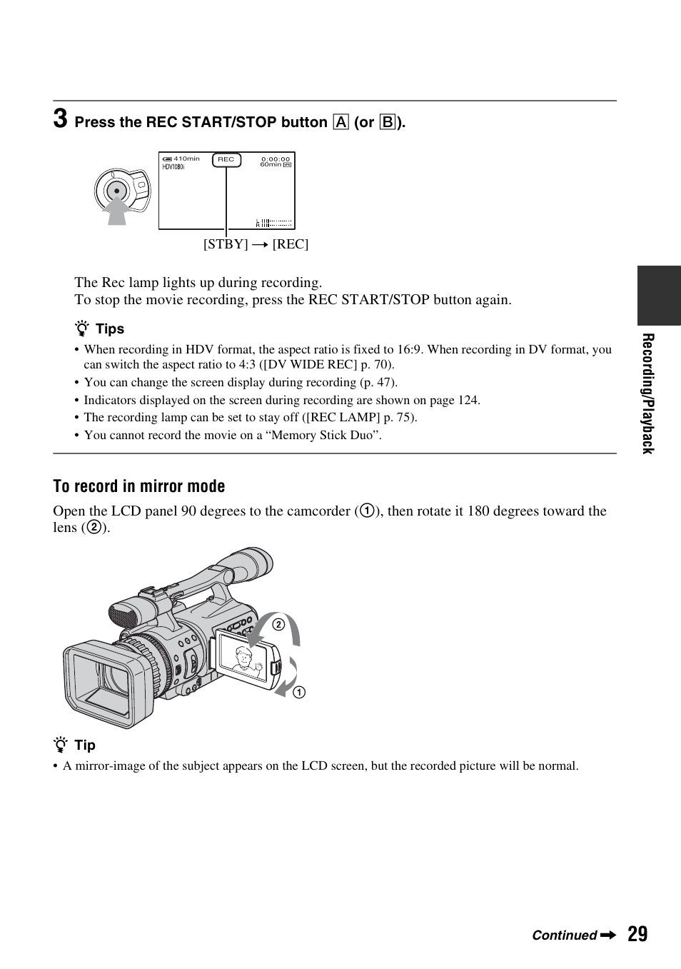 Sony HDR-FX7 User Manual | Page 29 / 131