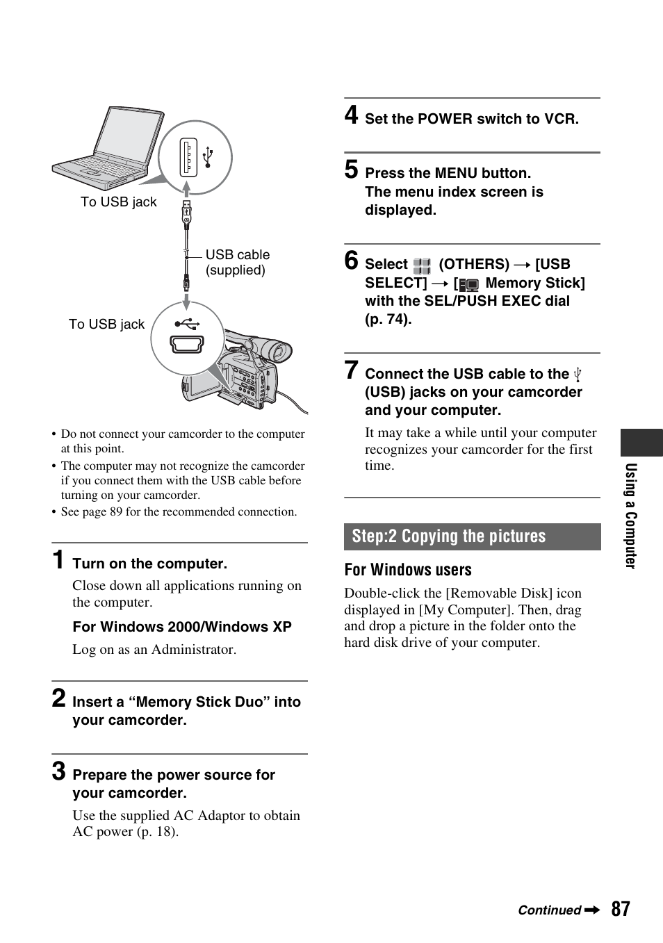 Sony HDR-FX7 User Manual | Page 87 / 131