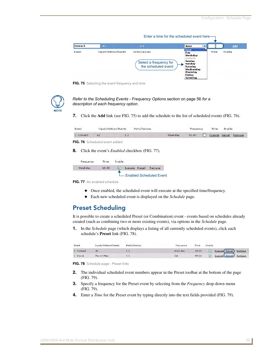 Preset scheduling | AMX UDM-0404 User Manual | Page 67 / 106