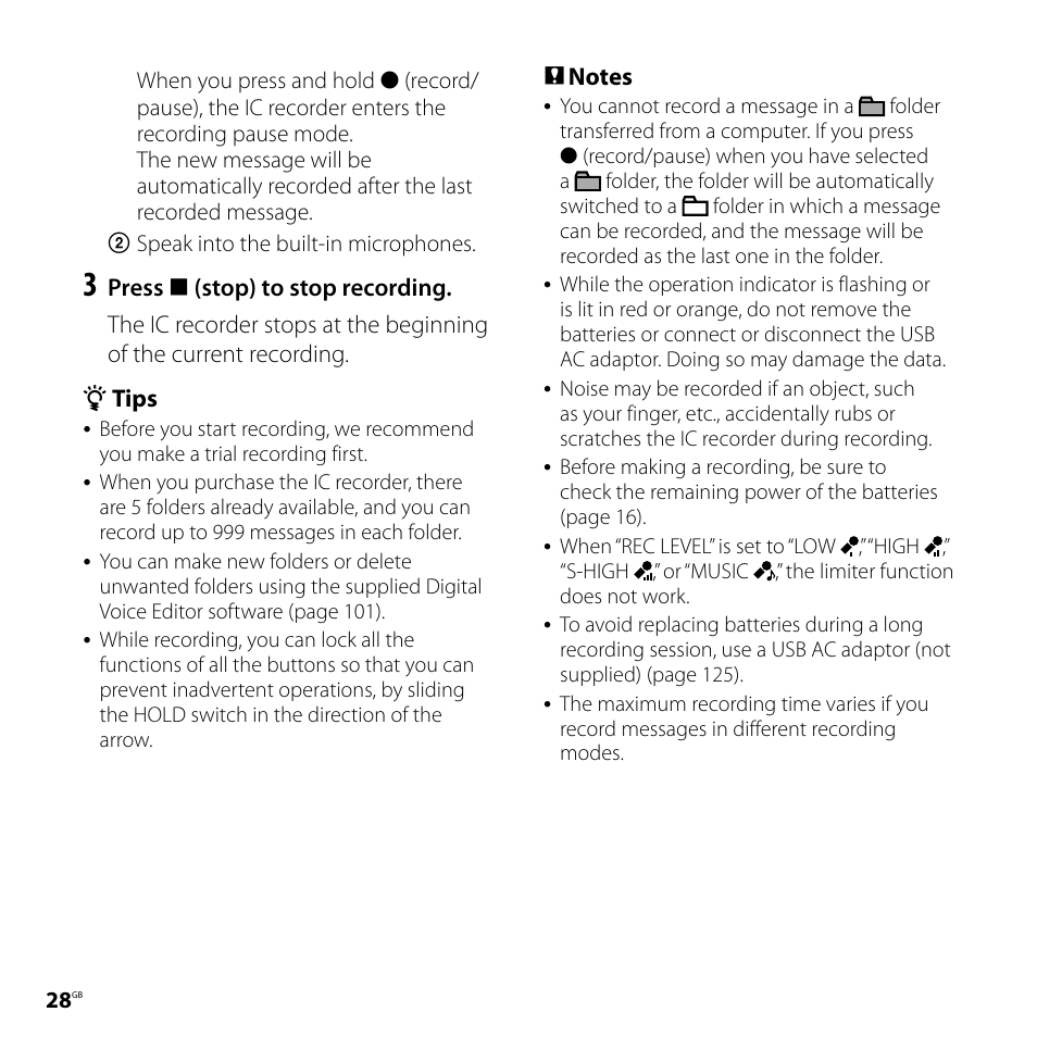 Sony ICD-SX750 User Manual | Page 28 / 136