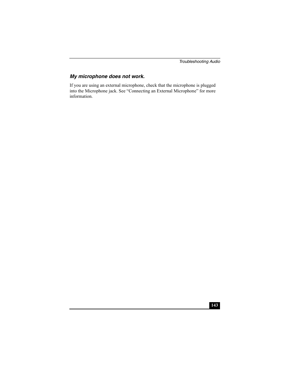 My microphone does not work | Sony PCG-GRX560K User Manual | Page 143 / 162