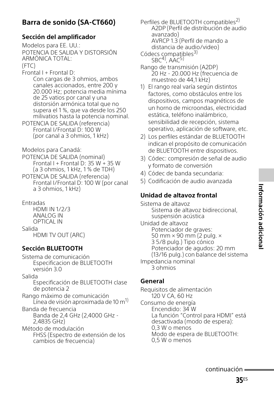 Barra de sonido (sa-ct660) | Sony HT-CT660 User Manual | Page 109 / 112