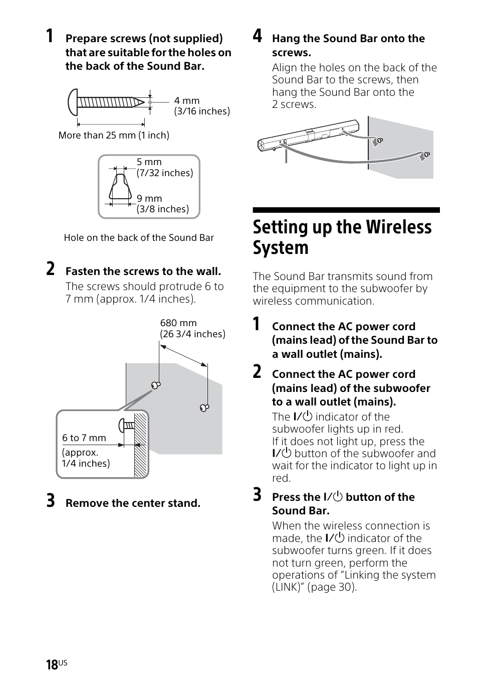 Setting up the wireless system, Setting up the wireless, System | Sony HT-CT660 User Manual | Page 18 / 112