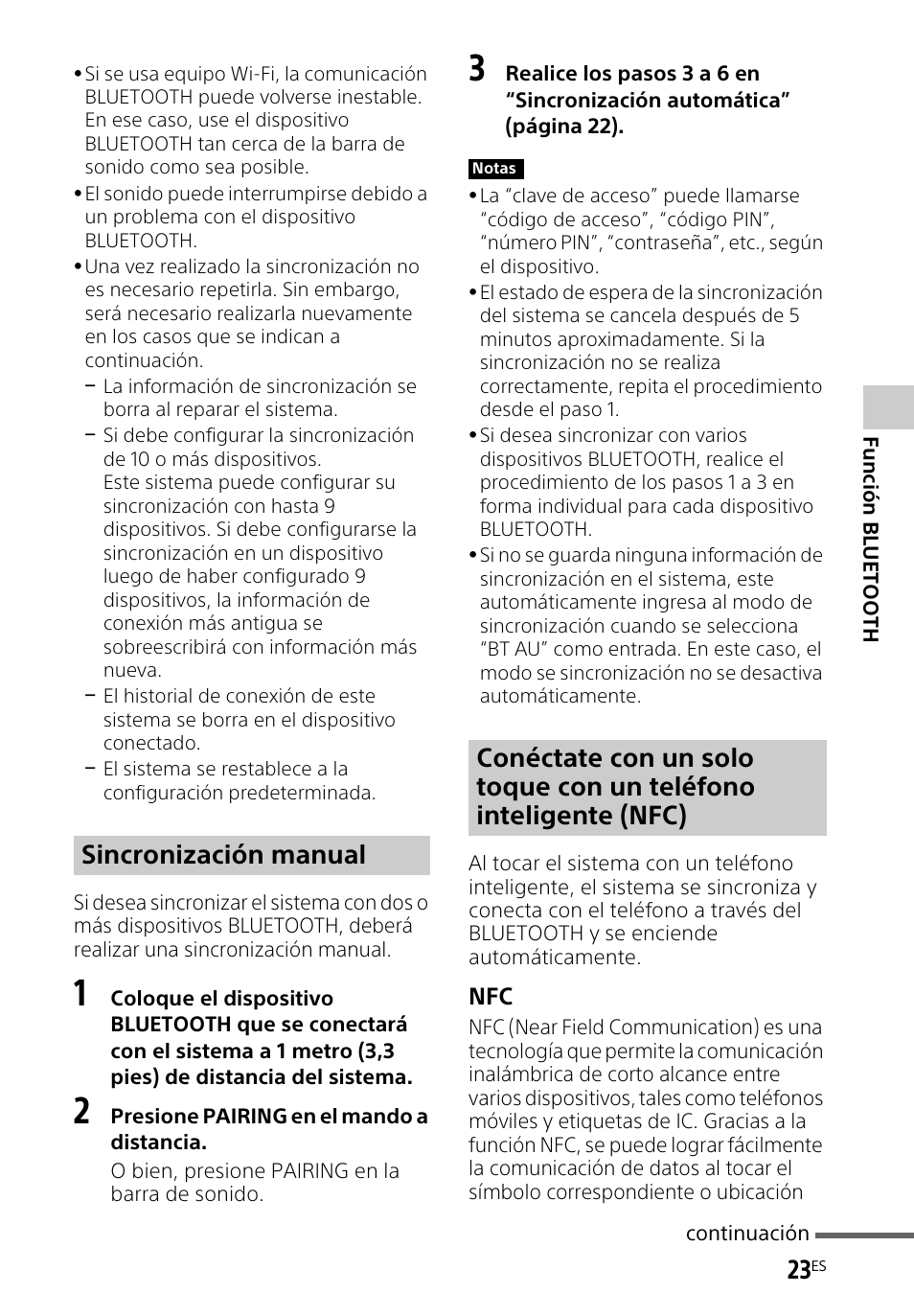 Sincronización manual | Sony HT-CT660 User Manual | Page 97 / 112