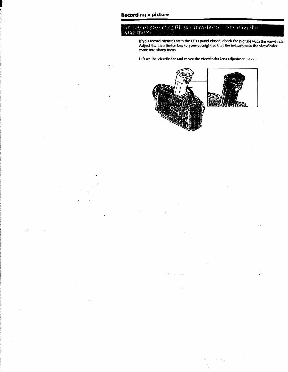 Recording a picture | Sony DCR-TRV10 User Manual | Page 18 / 163