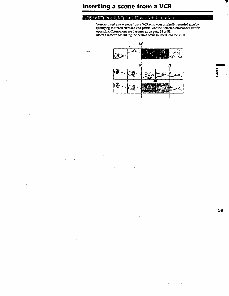 Inserting a scene from a vcr, Îi'ax/il-l'tî’l *'•' •> -■ vêir.limil') | Sony DCR-TRV10 User Manual | Page 60 / 163